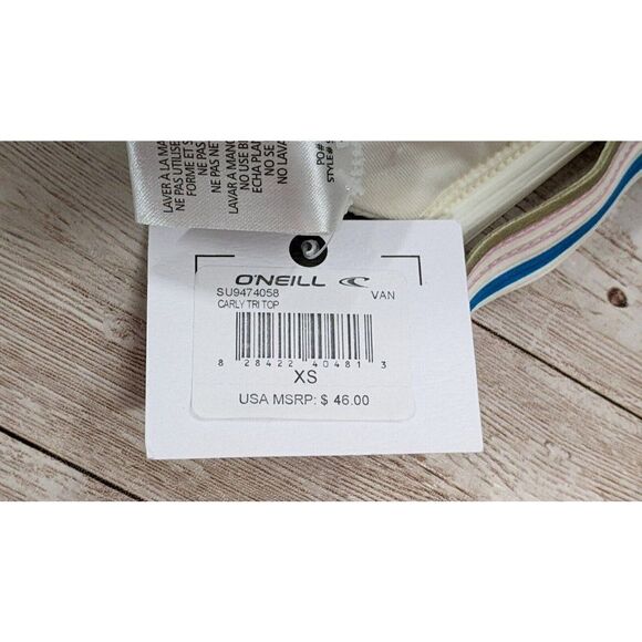 O'Neill Womens Size XS Multicolor Adjustable Strap Carly Triangle Bikini Top - Picture 8 of 9